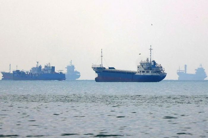 Các tàu, thuyền chở dầu đi qua eo biển Hormuz. Ảnh: France 24.