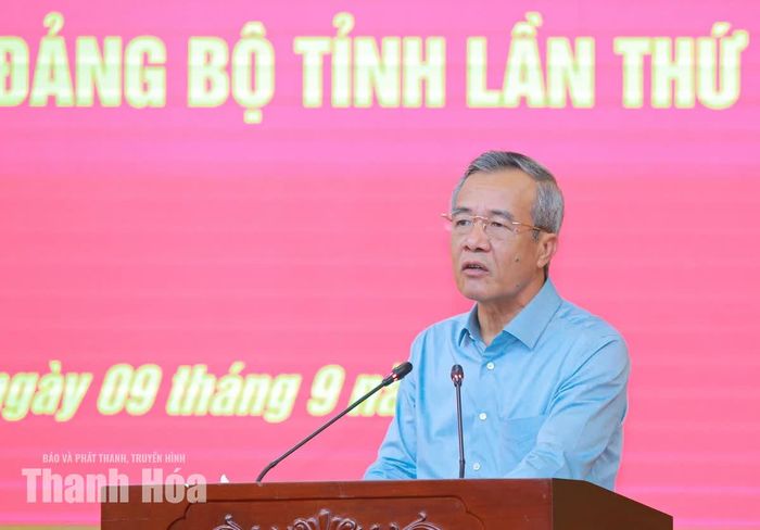Bí thư Tỉnh ủy Lê Đức Thái phát biểu kết luận hội nghị.