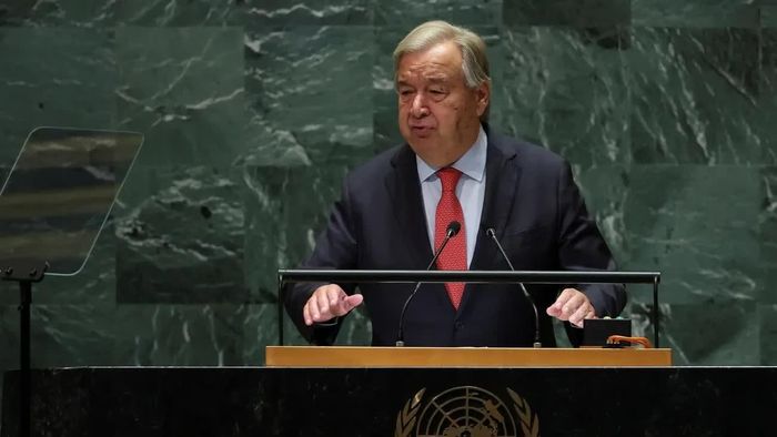 Tổng Thư ký Antonio Guterres phát biểu tại phiên khai mạc. Ảnh: UN.