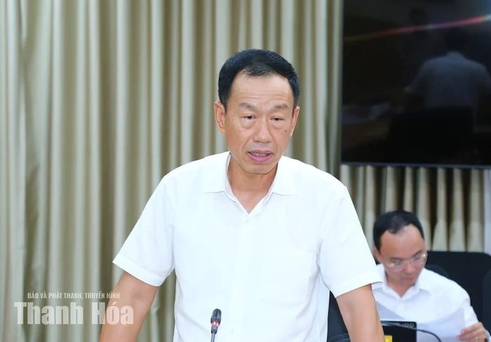 Phó Chủ tịch UBND tỉnh Lê Quang Hùng phát biểu tại phiên họp.