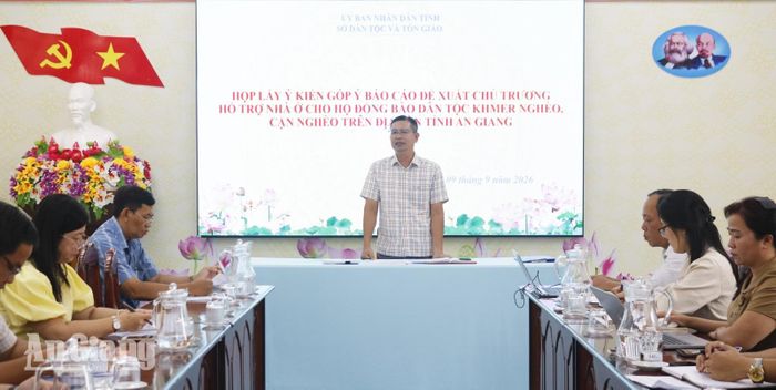 Sở Dân tộc và Tôn giáo tỉnh An Giang họp lấy ý kiến về chủ trương hỗ trợ nhà ở cho hộ đồng bào Khmer.