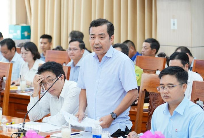 Lãnh đạo Sở Khoa học và Công nghệ tỉnh An Giang phát biểu tại hội nghị.