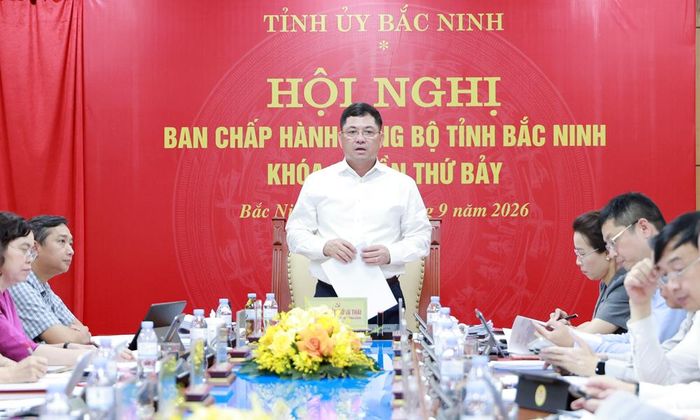 Đồng chí Nguyễn Hồng Thái, Bí thư Tỉnh ủy phát biểu chỉ đạo tại hội nghị.