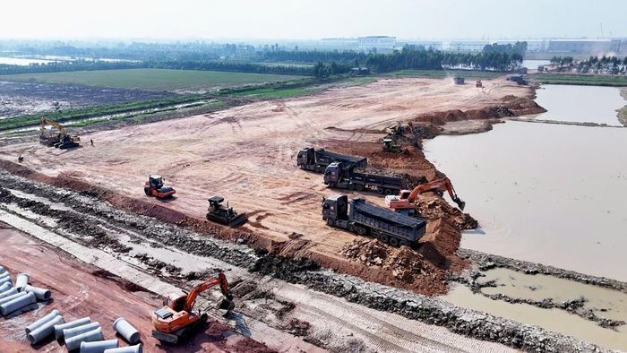  Một góc Khu công nghiệp Thuận Thành III-Phân khu C đang được xây dựng 