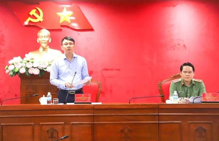 Đồng chí Nguyễn Thanh Hà phát biểu tại hội nghị.