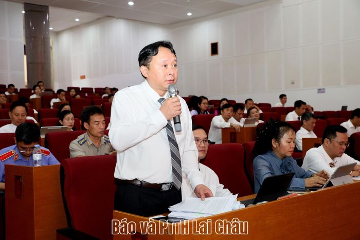 Lãnh đạo Sở Tư pháp trả lời một số ý kiến của đại biểu HĐND tỉnh.