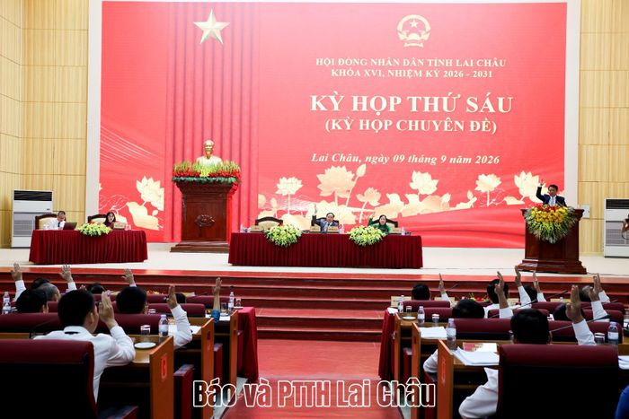 Đại biểu HĐND tỉnh khoá XVI, nhiệm kỳ 2026-2031 biểu quyết thông qua các nghị quyết trình tại kỳ họp.