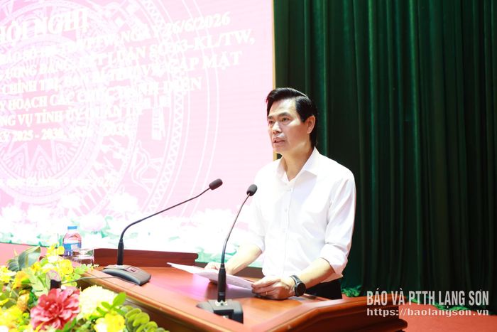 Đồng chí Hoàng Quốc Khánh, Ủy viên Trung ương Đảng, Bí thư Tỉnh ủy phát biểu chỉ đạo tại hội nghị