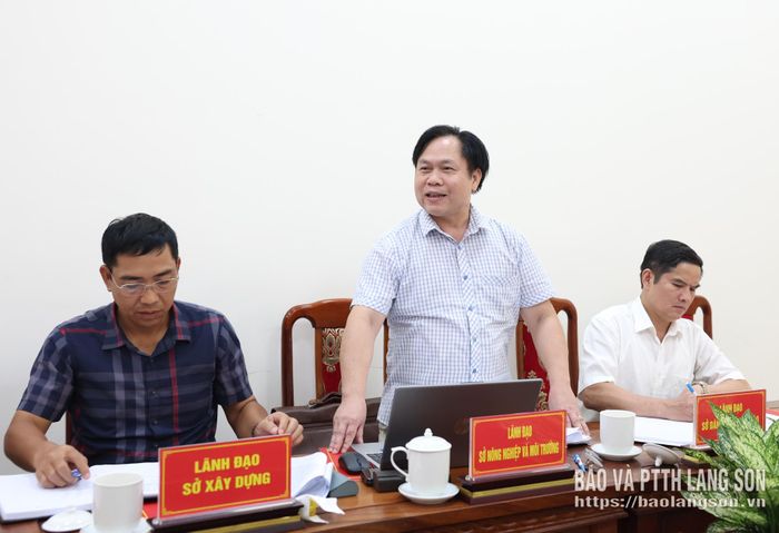 Lãnh đạo Sở Nông nghiệp và Môi trường phát biểu tại buổi làm việc
