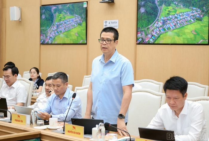 Đại diện Vụ Địa phương các Ban Xây dựng Đảng Trung ương phát biểu tại hội nghị.