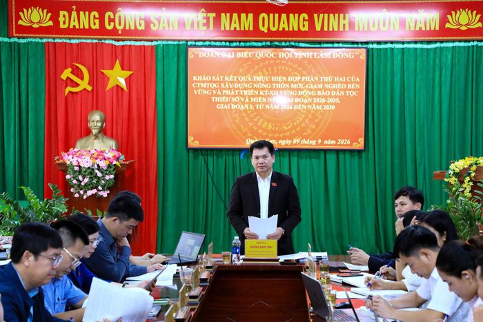 Phó Trưởng đoàn chuyên trách Đoàn ĐBQH tỉnh Lâm Đồng Dương Khắc Mai chủ trì buổi làm việc với xã Quảng Sơn
