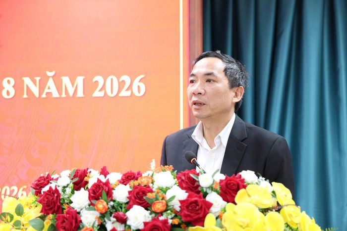 Phó Trưởng Ban Tuyên giáo Tỉnh ủy Hoàng Mạnh Thắng phát biểu kết luận hội nghị