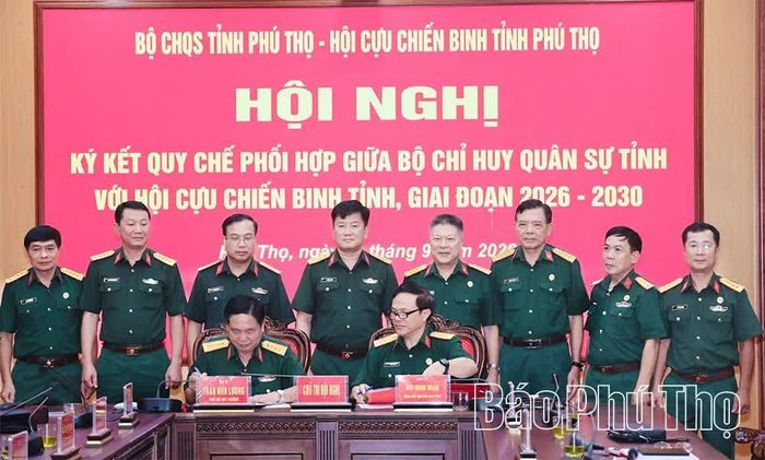 Bộ CHQS tỉnh và Hội Cựu chiến binh tỉnh ký kết quy chế phối hợp giai đoạn 2026 - 2030.