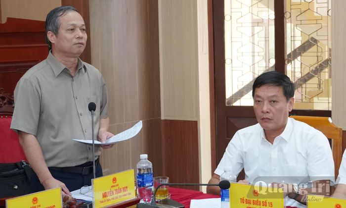 Đồng chí Nguyễn Trần Huy, Phó Chủ tịch HĐND tỉnh phát biểu tại buổi làm việc - Ảnh: N.H