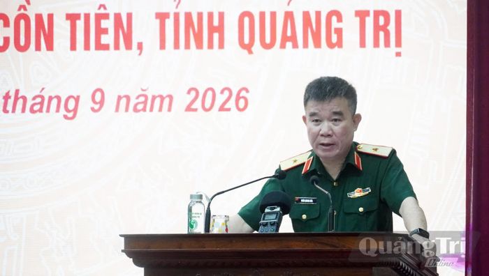 Đồng chí Thiếu tướng Đoàn Quang Hòa, Cục trưởng Cục Chính sách-Xã hội, Chánh Văn phòng Ban Chỉ đạo quốc gia phát biểu tại hội thảo - Ảnh: N.M
