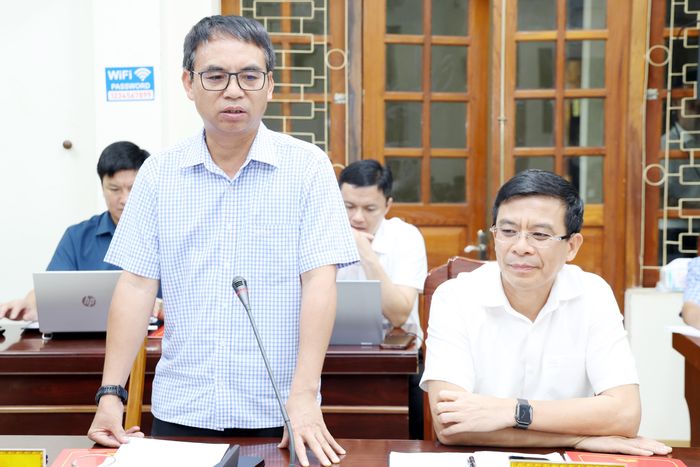 Đồng chí Phó Chủ tịch UBND tỉnh phát biểu tại cuộc làm việc.