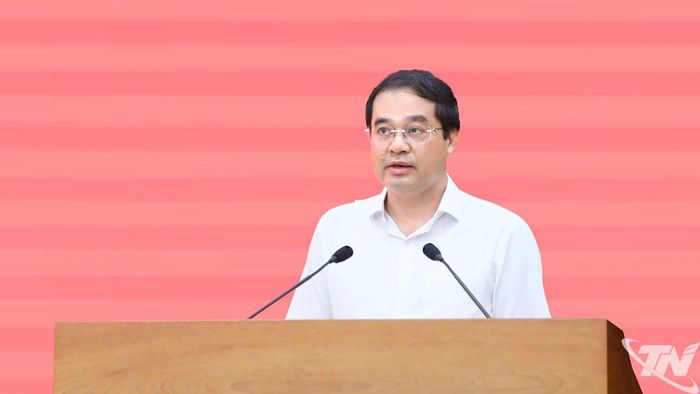 Đồng chí Bí thư Tỉnh ủy Thái Nguyên Trịnh Xuân Trường phát biểu tại Hội nghị.