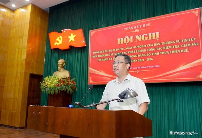 Đồng chí Phạm Đức Tiến phát biểu chỉ đạo tại hội nghị.
