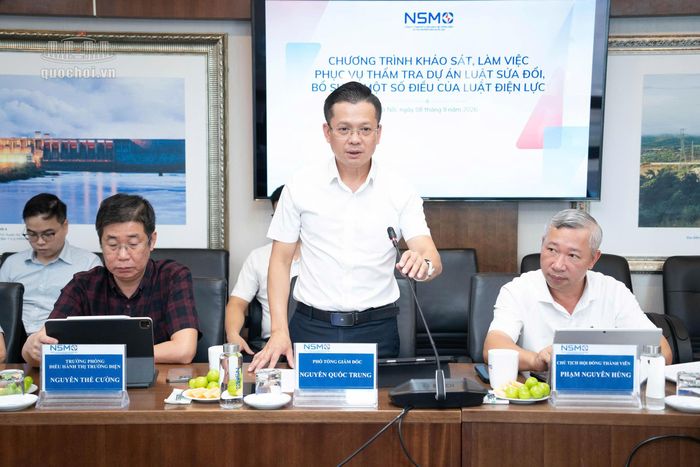Ông Nguyễn Quốc Trung – Phó Tổng Giám đốc Công ty TNHH MTV Vận hành hệ thống điện và thị trường điện Quốc gia nêu kiến nghị. Ảnh: quochoi.vn