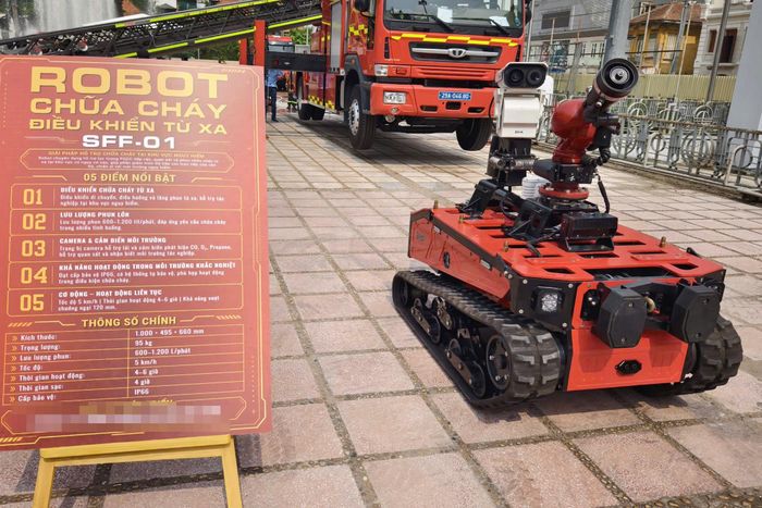 Sản phẩm robot chữa cháy hiện đại.