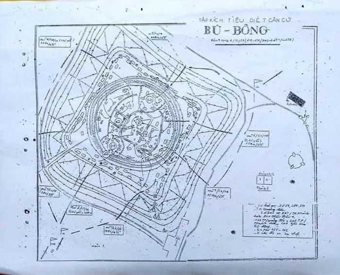 Sơ đồ căn cứ Bù Bông - Ảnh : CCB Trần Công Sơn .