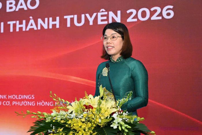 Bà Nguyễn Thị Hoài - Phó Giám đốc Sở Văn hóa, Thể thao và Du lịch tỉnh Tuyên Quang phát biểu tại buổi lễ