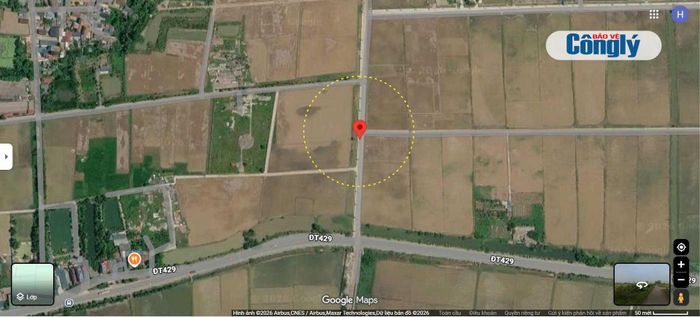 Vị trí công trình phóng viên ghi nhận được thể hiện trên Google Maps. (Mô tả: Trương Hiếu)