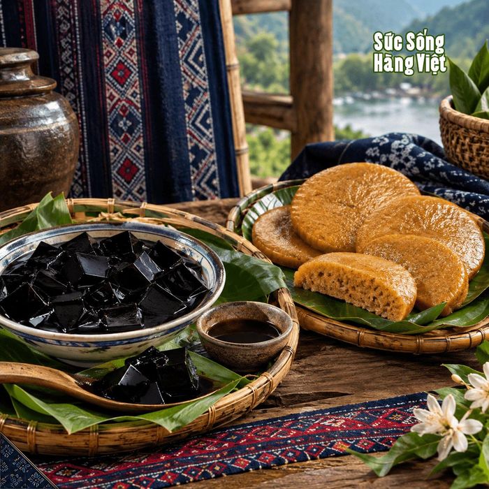 Tại chương trình còn có bánh bò, thạch đen Lê Thùy cùng nhiều sản phẩm thực phẩm đặc trưng khác...
