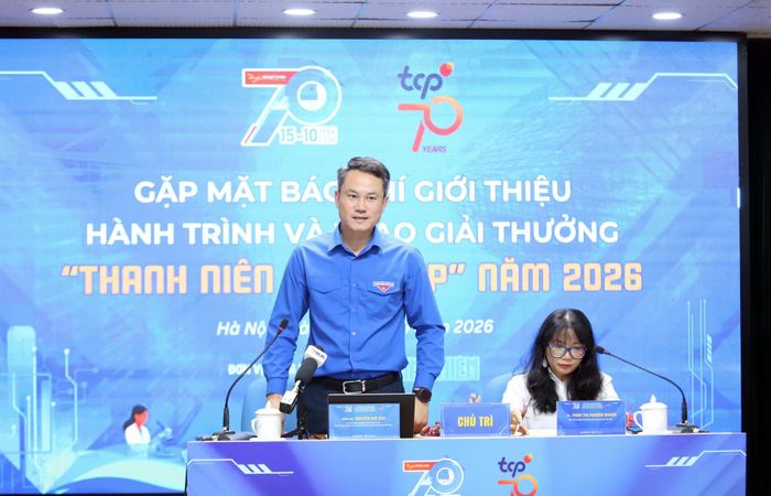 Ông Nguyễn Kim Quy, Bí thư Trung ương Đoàn, Phó Chủ tịch Thường trực Hội LHTN Việt Nam chia sẻ tại buổi gặp mặt báo chí.