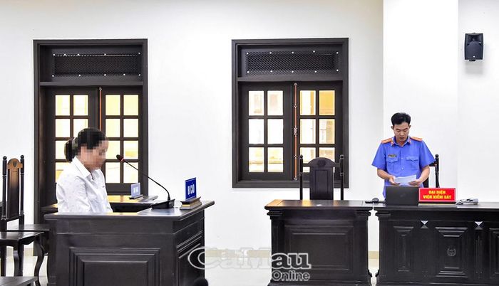 Phiên toà xét xử vụ án lừa đảo chiếm đoạt tài sản tại Toà án nhân dân tỉnh Cà Mau.