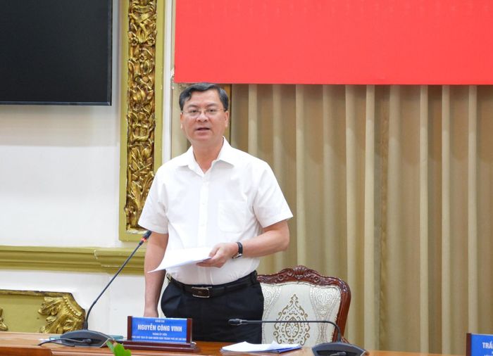 Phó Chủ tịch UBND Thành phố Hồ Chí Minh Nguyễn Công Vinh phát biểu tại Hội nghị. Ảnh: LÂM VŨ