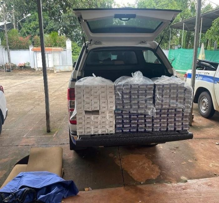 Toàn bộ tang vật, phương tiện vi phạm bị tạm giữ. Ảnh: Quản lý thị trường Đồng Nai 