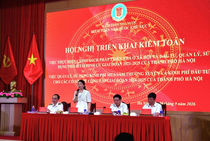 Phó Tổng Kiểm toán nhà nước Hà Thị Mỹ Dung lưu ý một số nội dung trọng tâm kiểm toán. Ảnh: N.LY