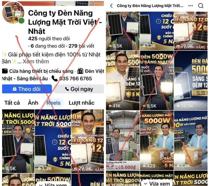 Quyền Linh lên tiếng khi hình ảnh bị sử dụng quảng cáo đèn năng lượng mặt trời. Ảnh: FBNV
