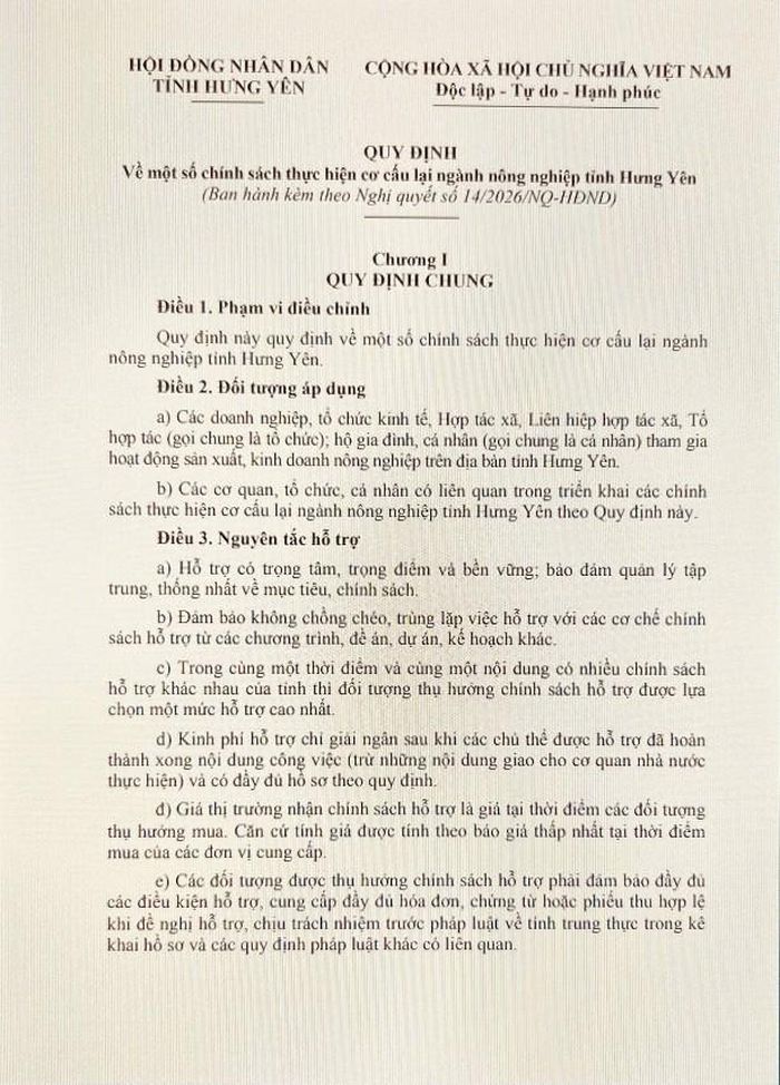 Nghị quyết số 14/2026/NQ-HĐND