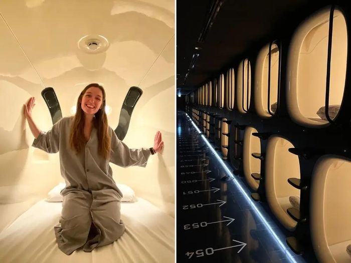 Không gian bên trong khách sạn con nhộng Nine Hours tại sân bay Narita, Nhật Bản. (Ảnh: Business Insider)