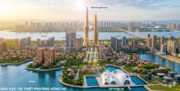 Về tầng cao, định hướng phổ biến từ 30 đến 45 tầng, trong đó có công trình điểm nhấn và biểu tượng đô thị là tháp Kỷ nguyên cao 109 tầng. Làng xóm truyền thống dự kiến cao 3 tầng (sẽ được đánh giá theo tiêu chí cụ thể của từng dự án trong quy hoạch chi tiết tỷ lệ 1/500).