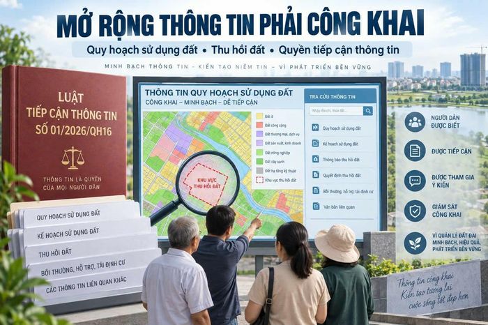 Luật Tiếp cận thông tin năm 2026 mở rộng danh mục thông tin phải công khai sang các lĩnh vực thường phát sinh nhu cầu tra cứu lớn như đất đai, thu hồi đất, nhà ở, y tế, giáo dục... góp phần tăng tính minh bạch trong hoạt động của cơ quan nhà nước. Ảnh minh hoạ: Thanh Tuấn