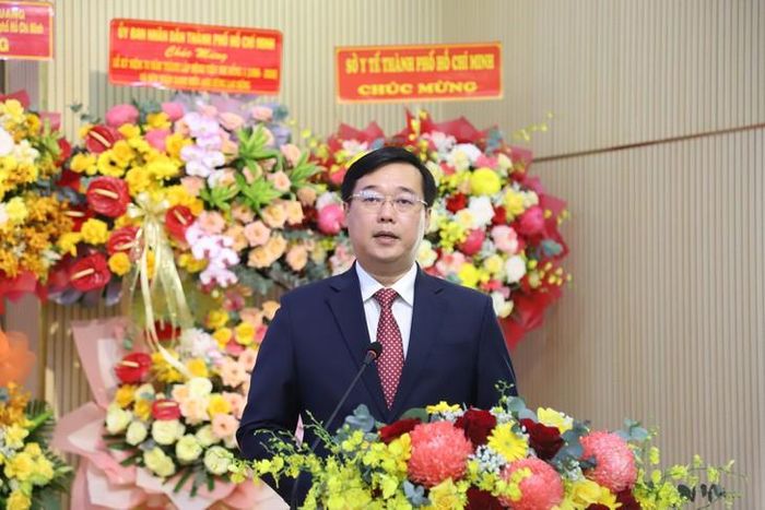 Ông Lê Quốc Phong - Ủy viên Trung ương Đảng, Phó Bí thư Thường trực Thành ủy TPHCM phát biểu tại buổi lễ. Ảnh: P.Thương.