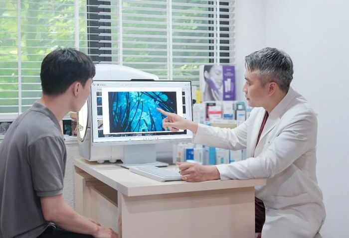 Báo cáo định lượng mật độ và đường kính sợi tóc tự động bằng công nghệ AI trên thiết bị HairMetrix.