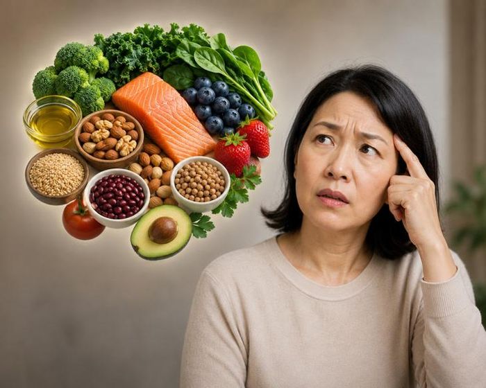 Thực phẩm trong chế độ ăn MIND và Địa Trung Hải cung cấp nhiều hợp chất có lợi cho não bộ. Ảnh AI