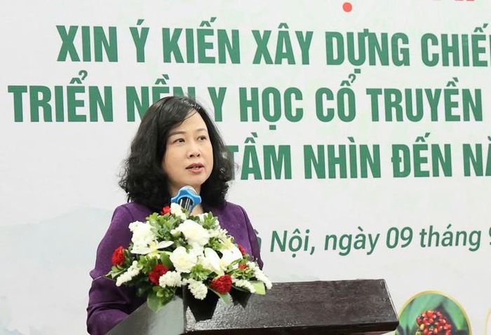 Bộ trưởng Bộ Y tế Đào Hồng Lan phát biểu. Ảnh: Trần Minh