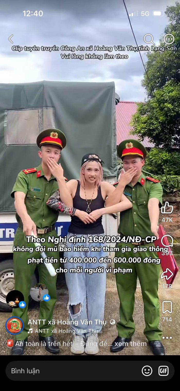 Công an xã Hoàng Văn Thụ xây dựng kịch bản, làm clip tuyên truyền pháp luật