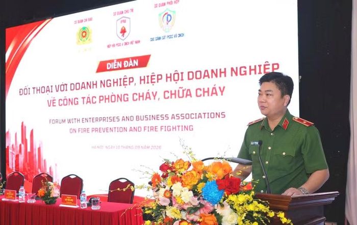 Thiếu tướng Dương Đức Hải, Cục trưởng Cục Cảnh sát PCCC và CNCH phát biểu tại diễn đàn