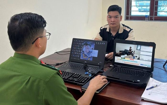Đối tượng Triệu Văn Bắc tại cơ quan công an. Ảnh: Công an tỉnh Thái Nguyên