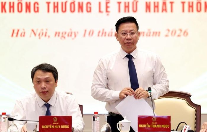 Thứ trưởng Bộ Tư pháp Nguyễn Thanh Ngọc phát biểu tại họp báo - Ảnh: chinhphu.vn/Đức Tuân