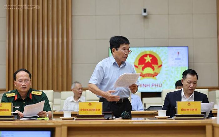 Chủ tịch Hiệp hội Các nhà thầu xây dựng Việt Nam Nguyễn Quốc Hiệp phát biểu tại cuộc làm việc - Ảnh: chinhphu.vn/Phương Nguyên