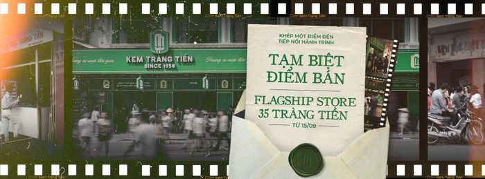 Lời tạm biệt của Kem Tràng Tiền tại điểm bán 35 Tràng Tiền. (Ảnh: Kem Tràng Tiền)