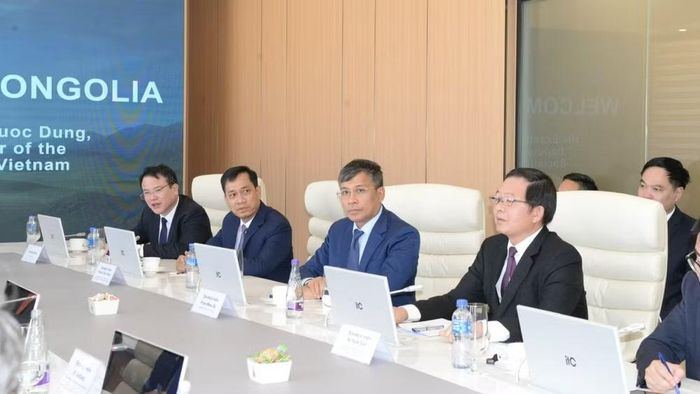 Các đại biểu đại diện lãnh đạo Bộ, ngành Việt Nam tham dự cuộc làm việc.