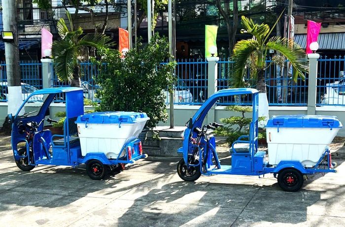 Loại xe điện mà Công ty CP Môi trường đô thị Đà Nẵng thử nghiệm vận hành thu gom rác.